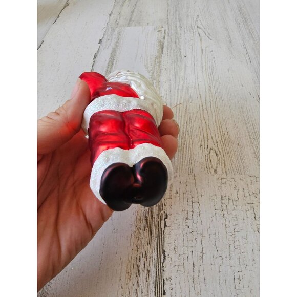 Patricia breen? Santa glitter red glass ornament Xmas tree - Picture 8 of 8